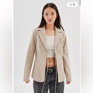 NWT - urban outfitters Noa Faux Suede Tie-Front Jacket - M